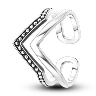 Crown Geometric Silver Ring