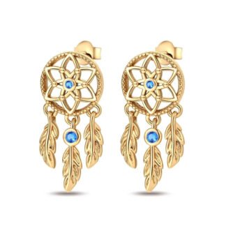 Dreamcatcher Gold Silver Stud Earrings