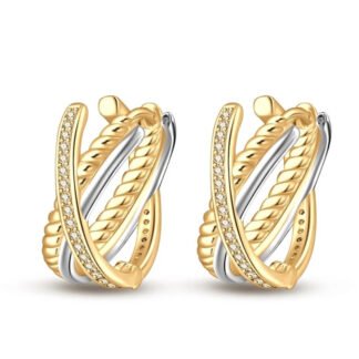 Criss Cross Silver Hoop Earrings