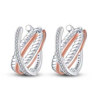 Criss Cross Silver Hoop Earrings