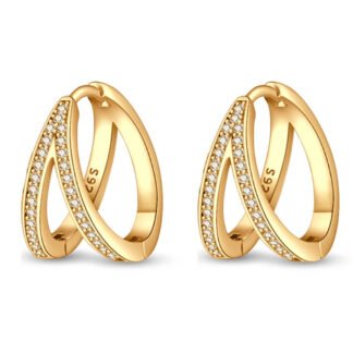 Geometric Silver Hoop Earrings