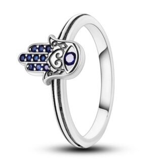 Hamsa Hand Silver Ring