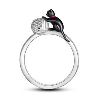 Black Cat Silver Ring