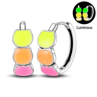 Cat Silver Hoop Earrings