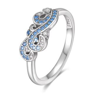Blue Wave Silver Ring