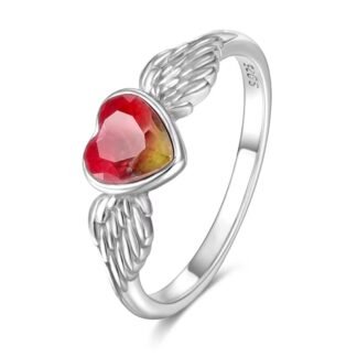 Heart Wings Silver Ring