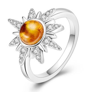 Sun Stone Silver Ring