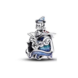 Silver Mickey Mouse Magician Wizard Fantasia Christmas Charm