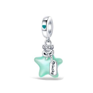Mint Green Lucky Star Charm
