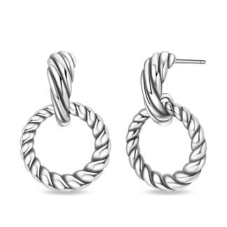 Round Charm Silver Stud Earrings