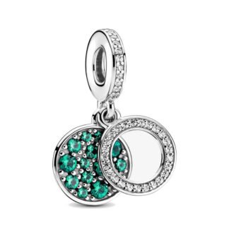 Emerald Green Geometric Circle Crystal Dish Charm