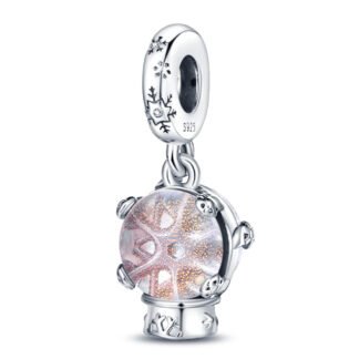 Silver Winter Snowflakes Snow Globe Charm