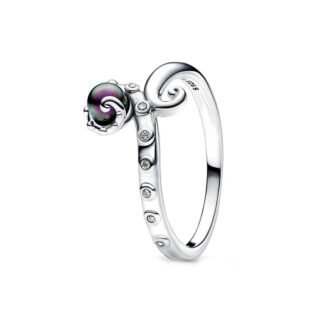 Crystal Stone Squid Silver Ring