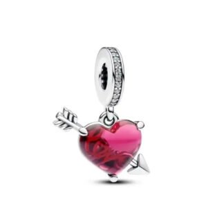 Red Pink Hear Cupid Arrow Charm
