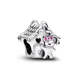 Silver Candy House Gingerbread Person Charm