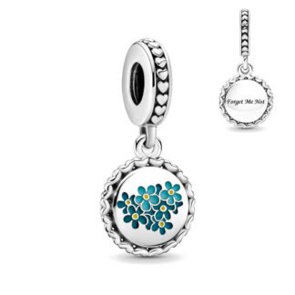Forget Me Not Teal Flowers Charm