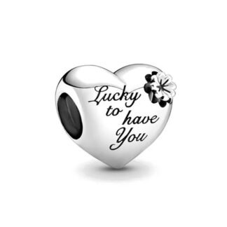 Silver Appreciative Grateful Heart Charm