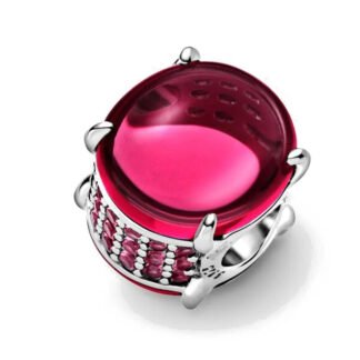 Modern Minimal Silver and Red Charm