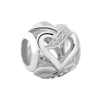 Minimal Silver Heart Pattern Charm