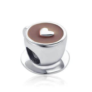 Heart Brown Drink Cup Charm