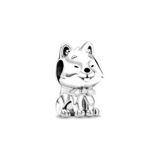 Silver Happy Kitten Cat Charm