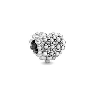 Silver Pearly Heart Charm