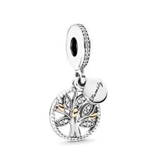 Silver Nature Golden Grains Family Tree Charm