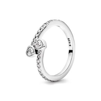 Crystal Heart Silver Ring