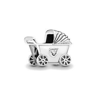Silver Baby Carriage Charm
