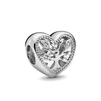 Silver Tree of Life in Heart Charm