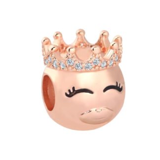 Rose Gold Crowned Queen Charm