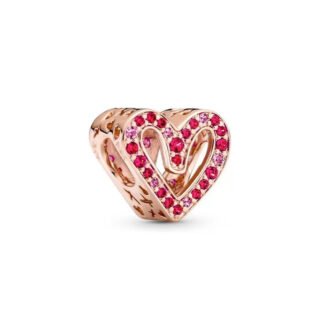 Rose Gold Classy Heart Pink Gems Charm