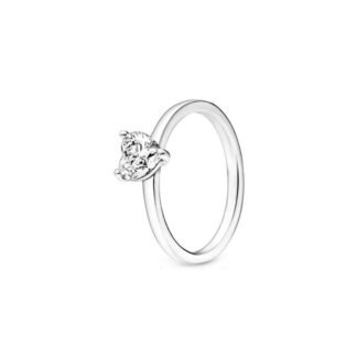 Crystal Heart Silver Ring