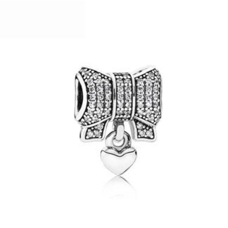 Big Bow Small Heart Charm