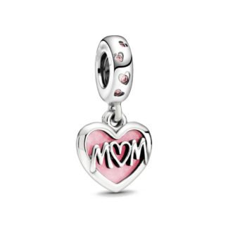 Pretty Mom Love Pink Heart Charm