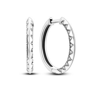 Crystal Silver Hoop Earrings