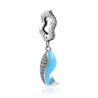 Wavy Blue Dolphin Charm