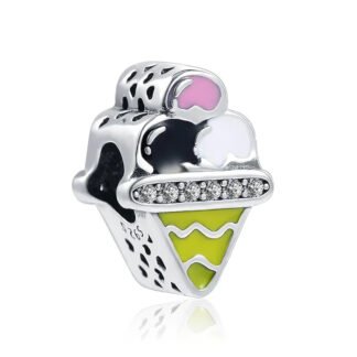 Green Ice-cream Cone Charm