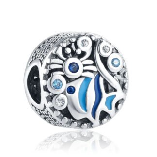 Blue Fish and Crab Carvings Charm