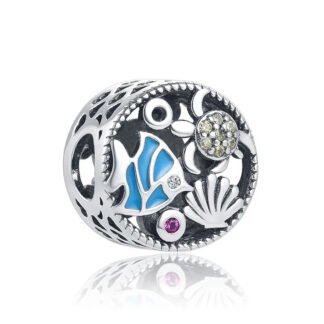 Blue Fish, Shell and Turtle Charm