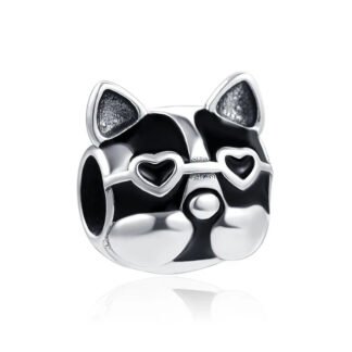 Pit Bull Head with Heart Sunglasses Charm