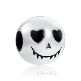 Scary Snowman Head Heart Eyes Charm