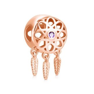 Rose Gold Purple Center Dreamcatcher Charm