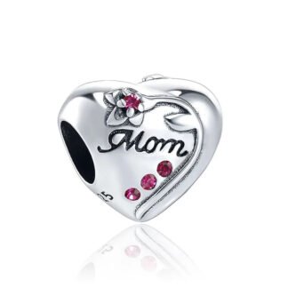Modest Heart Mom Magenta Gems Charm