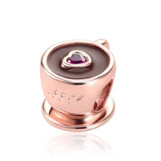Rose Gold Coffee Red Topping Charm