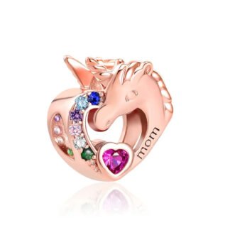 Rose Gold Fancy Unicorn Mom Charm