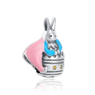 Easter Egg Pink Bunny Charm