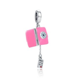 Pink Clutch Bag and Note Charm