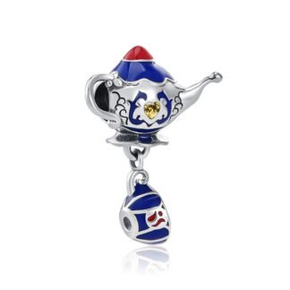 Ceramic Dark Blue Teapot and Cup Charm