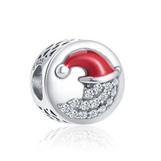 Red Christmas Hat Including Santa's Wig Charm